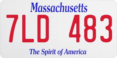 MA license plate 7LD483