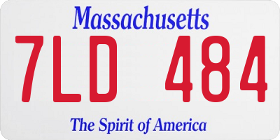 MA license plate 7LD484