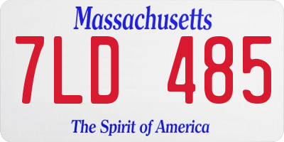MA license plate 7LD485