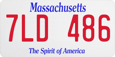 MA license plate 7LD486