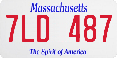 MA license plate 7LD487