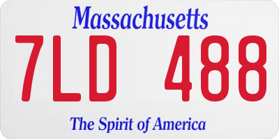 MA license plate 7LD488