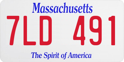 MA license plate 7LD491