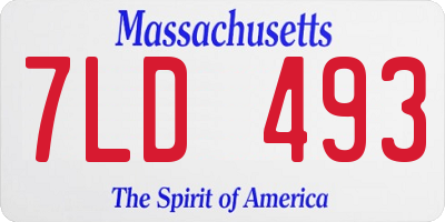 MA license plate 7LD493