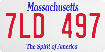 MA license plate 7LD497