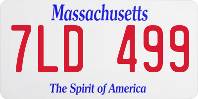 MA license plate 7LD499