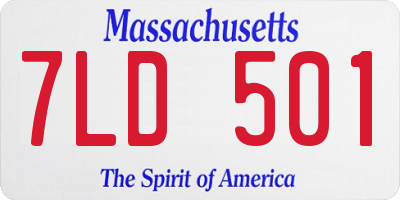 MA license plate 7LD501