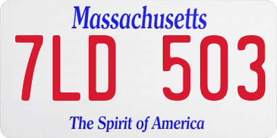 MA license plate 7LD503