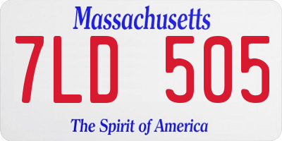 MA license plate 7LD505
