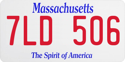MA license plate 7LD506