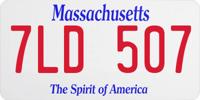 MA license plate 7LD507