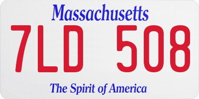 MA license plate 7LD508