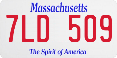 MA license plate 7LD509