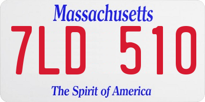 MA license plate 7LD510