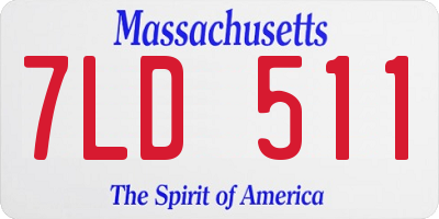 MA license plate 7LD511