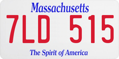 MA license plate 7LD515