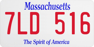 MA license plate 7LD516