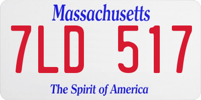 MA license plate 7LD517