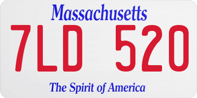MA license plate 7LD520