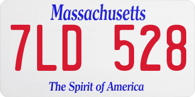 MA license plate 7LD528