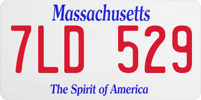 MA license plate 7LD529