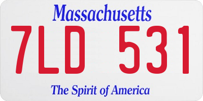 MA license plate 7LD531