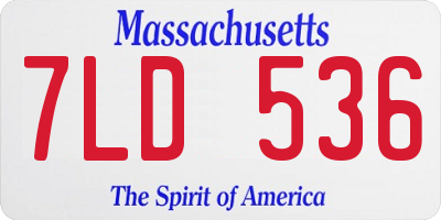 MA license plate 7LD536