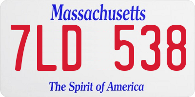 MA license plate 7LD538