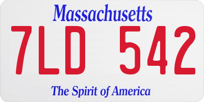 MA license plate 7LD542