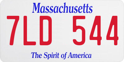 MA license plate 7LD544