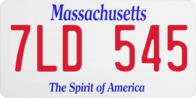 MA license plate 7LD545