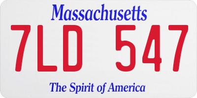 MA license plate 7LD547