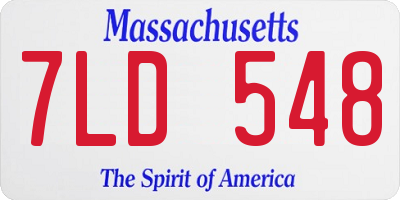 MA license plate 7LD548