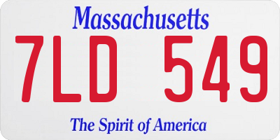 MA license plate 7LD549