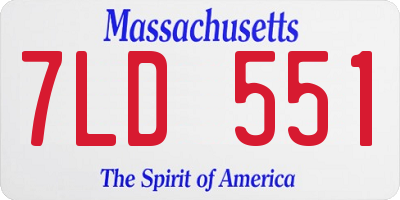 MA license plate 7LD551