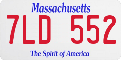 MA license plate 7LD552