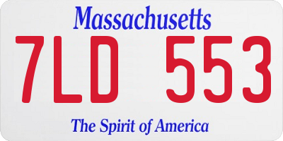 MA license plate 7LD553