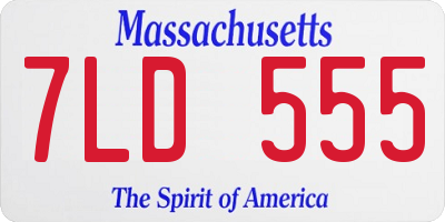 MA license plate 7LD555