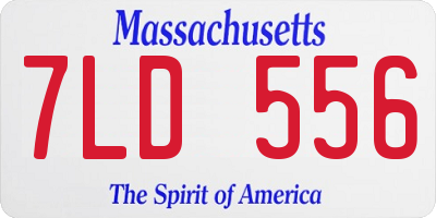 MA license plate 7LD556