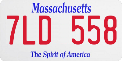 MA license plate 7LD558