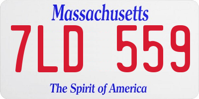 MA license plate 7LD559