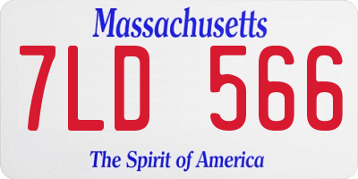 MA license plate 7LD566