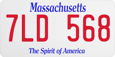 MA license plate 7LD568