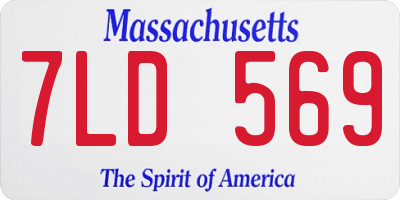 MA license plate 7LD569