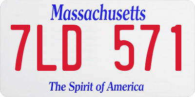 MA license plate 7LD571