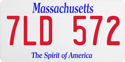MA license plate 7LD572