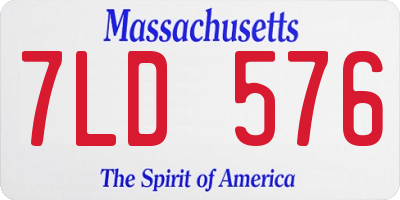 MA license plate 7LD576