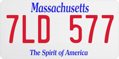 MA license plate 7LD577