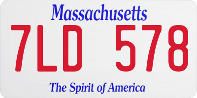 MA license plate 7LD578