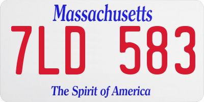 MA license plate 7LD583